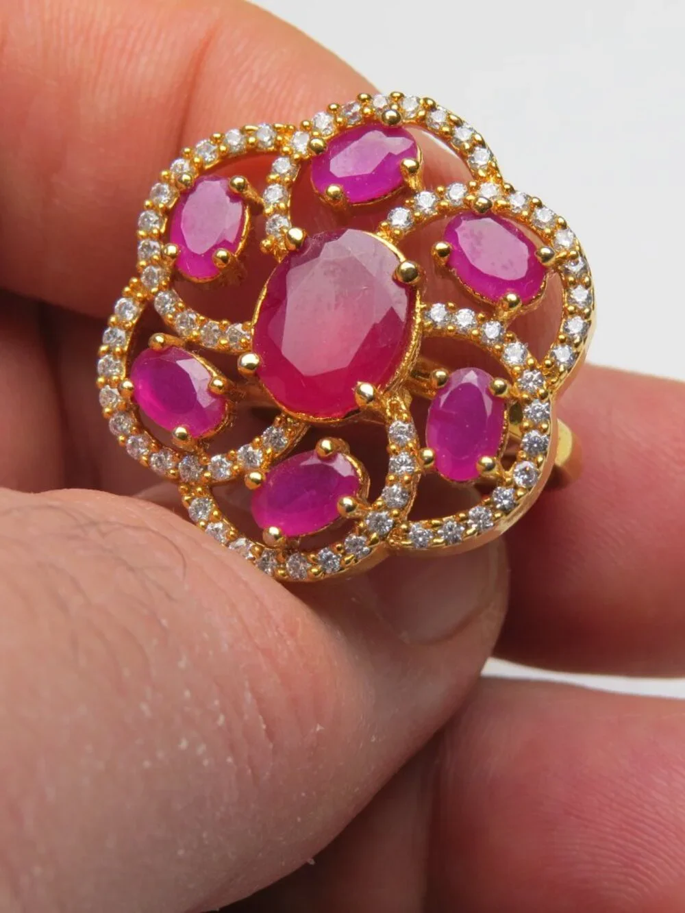 14k Diamond Ruby Ring
